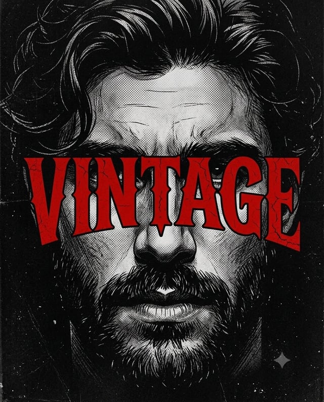Create a high-contrast vintage underground editorial poster in a black-and-white 1970s/80s undergrou