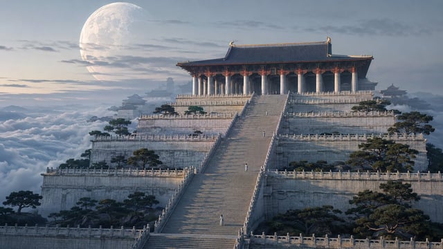 16:9 widescreen. High-end cinematic 3D render with feature-animation polish, extreme