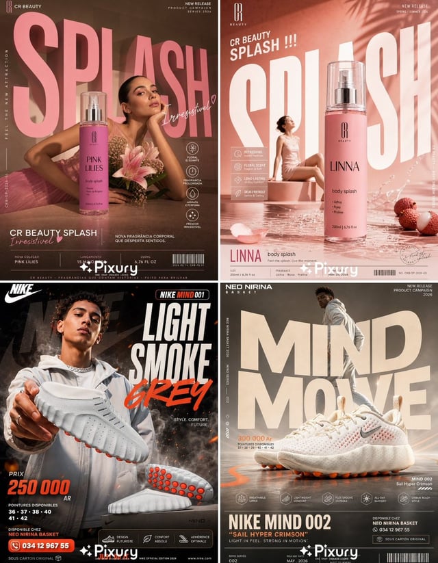 An advertising poster for a world-class luxury brand, adaptable to any brand identity. The image fea