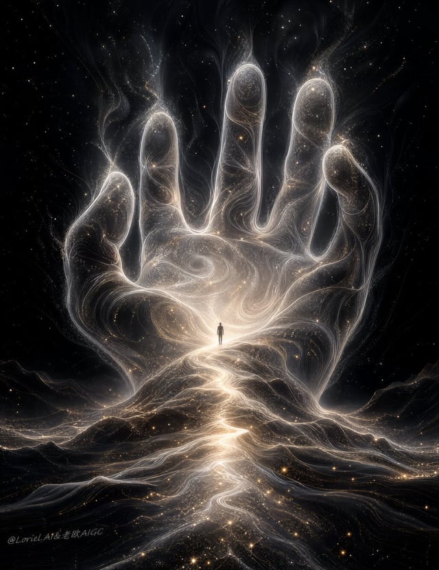 Create an ultra-premium vertical cosmic fantasy illustration that preserves the exact core structure