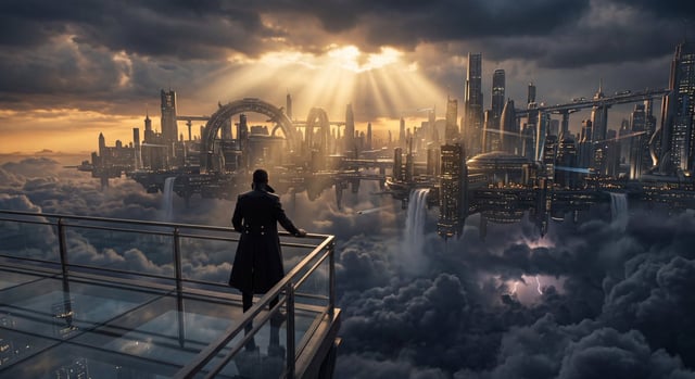 1.      Create an ultra-photorealistic, breathtaking cinematic 8K image of a colossal futuristic cit