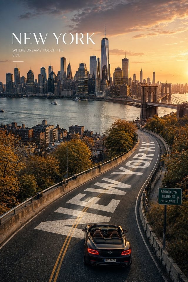 Create a premium tourism campaign poster for [Location] in a strong vertical composition, viewed fro