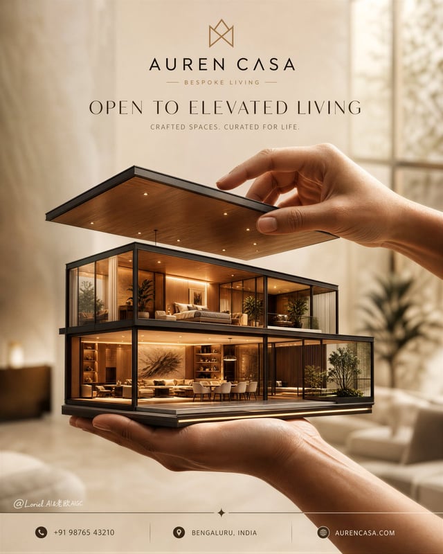 Create a premium vertical real-estate sales poster for a fictional boutique developer brand called A