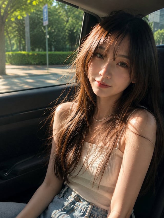 Create an irresistibly beautiful, ultra-photorealistic candid smartphone portrait of a gorgeous youn