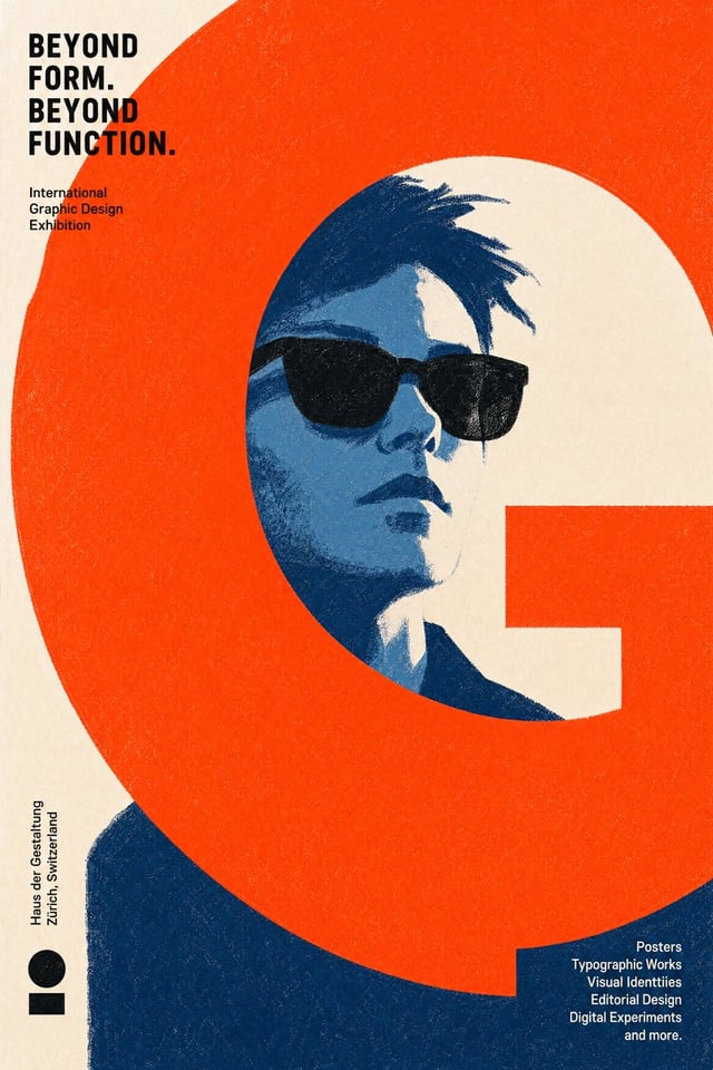 Create an original contemporary graphic design exhibition poster.