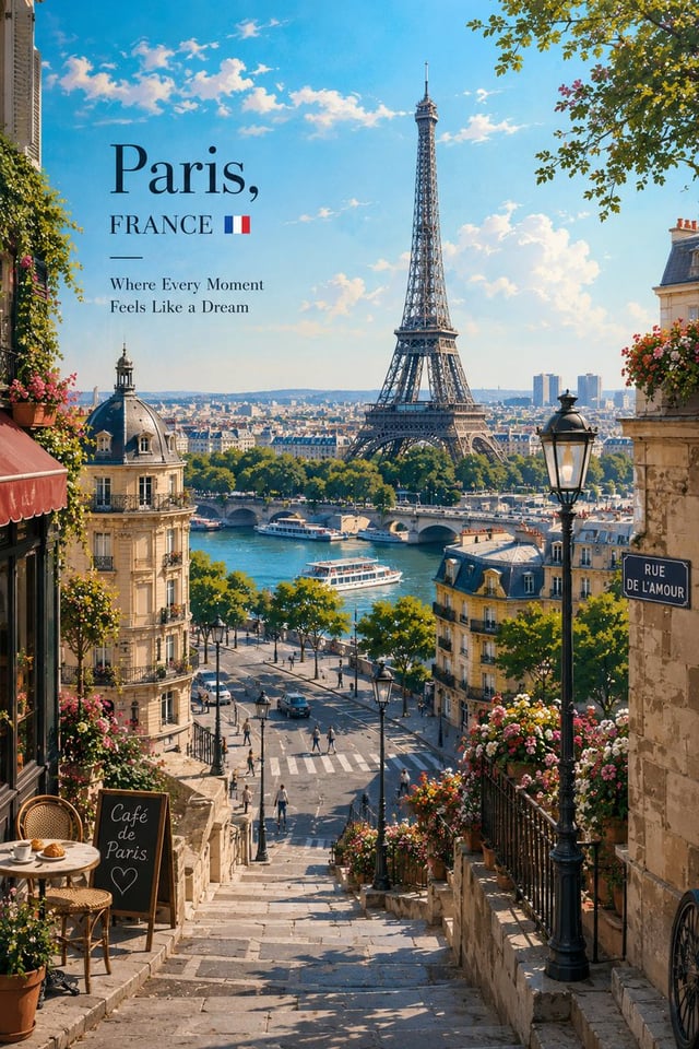 Premium sophisticated editorial travel-poster collection featuring Paris, Dubai, Salzburg, and Londo