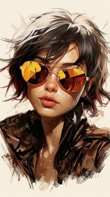 Painterly semi-realistic digital oil painting, expressive visible brushwork, refined yet spontaneous