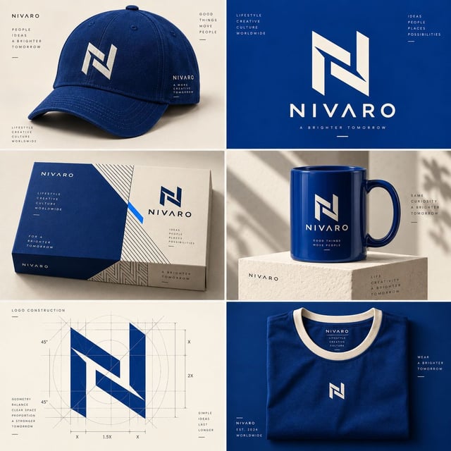 Create an ultra-realistic premium brand identity presentation for a modern lifestyle and creative br