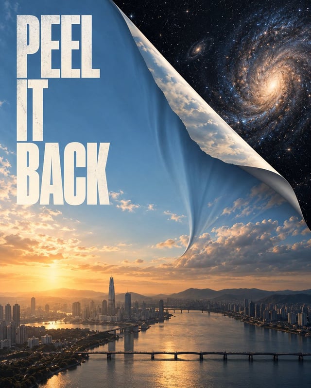 Create a spectacular stop-scrolling surreal editorial advertising poster in a vertical 4:5 compositi