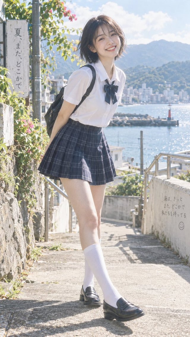 Japanese summer film photography aesthetic with gentle highlight bloom on the face, a Taiwanese girl