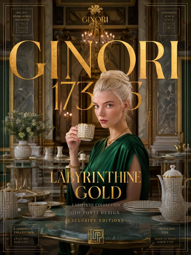 Ginori 1735 × Anya Taylor-Joy — "LABYRINTHINE GOLD"
