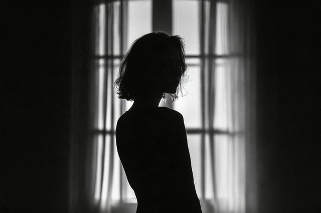[Subject] captured in a Shadowy Silhouette Reverie, where stark outlines and soft gradients create a