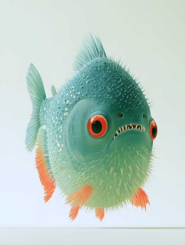 Exotic and surrealistic [ADD ANIMAL] creature, white background