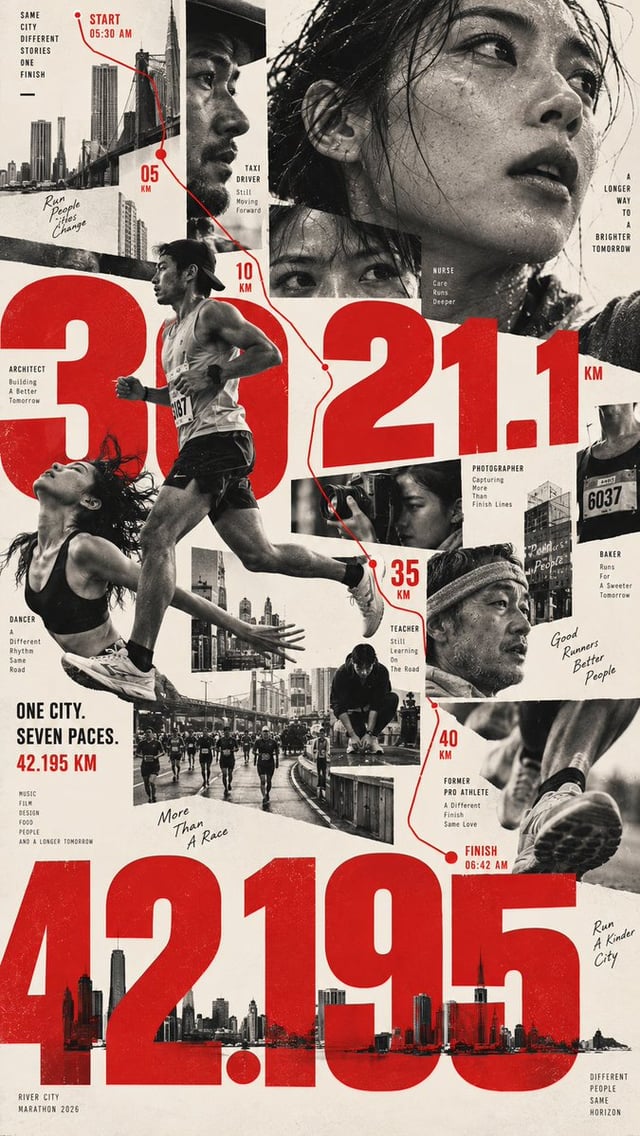 Create a high-end multi-person editorial poster.