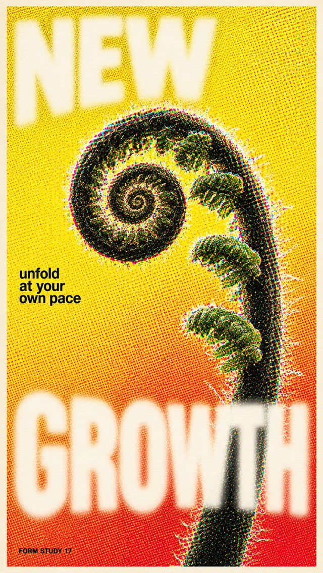 Create a finished experimental editorial poster, 9:16, flat artwork with a thin cream paper edge. Or