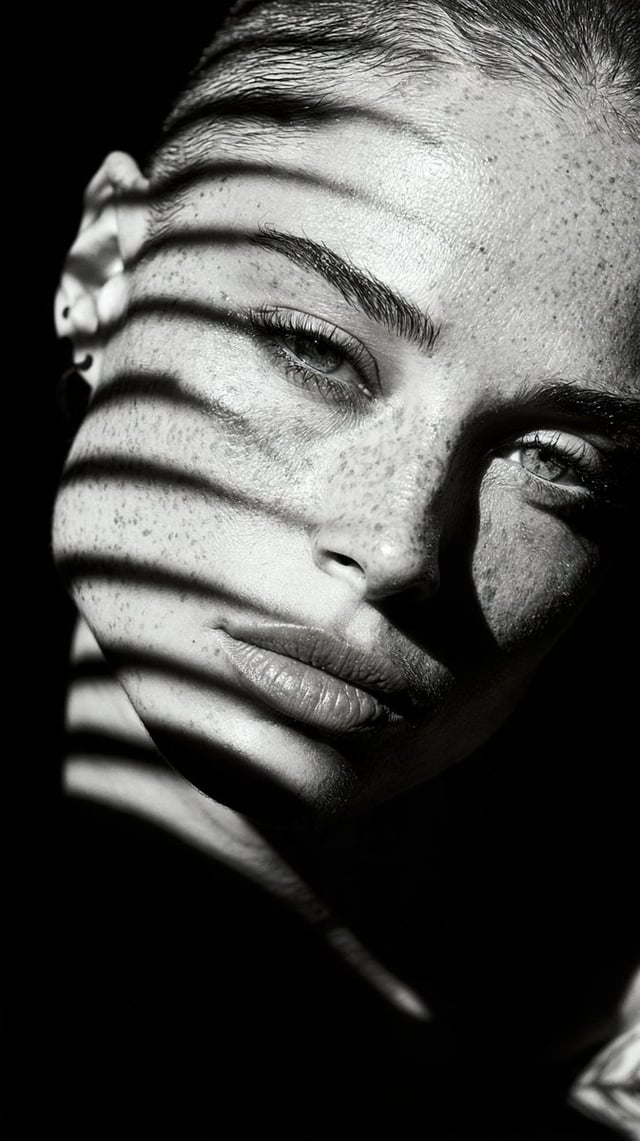 artistic portrait of a beautiful character in a dramatic expression