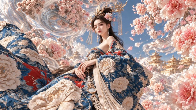 An extraordinarily beautiful young adult East Asian imperial princess, exquisite delicate Chinese fa