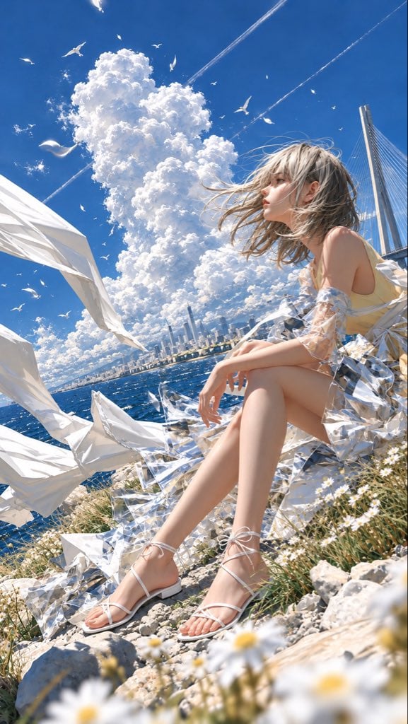 An extraordinarily beautiful Japanese anime-inspired cinematic fine-art illustration, vertical 9:16 