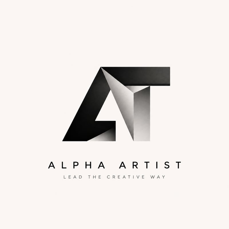 Create a clean premium logo design for Alpha Artist based on the letter ATurn the letter into an optical illusion bra...