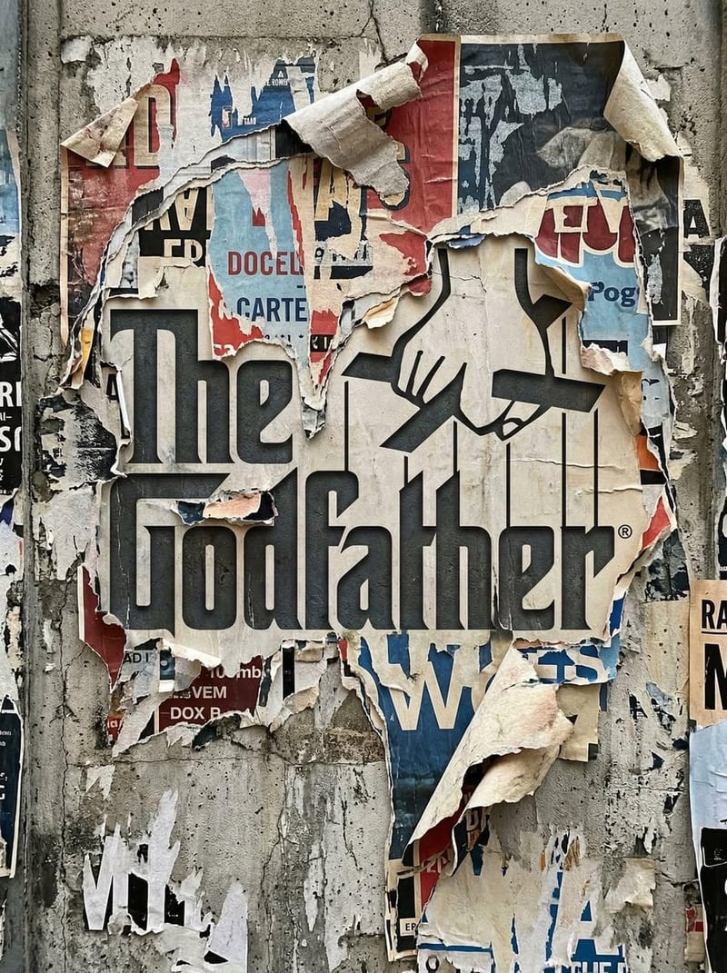 Transform the uploaded logo into a realistic urban wall scene where the logo silhouette is revealed through layers of...
