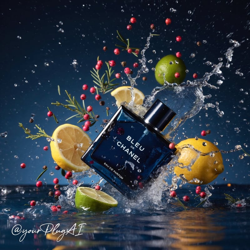 Create a hyper-realistic cinematic luxury perfume product photograph featuring [PERFUME BOTTLE DESIGN] positioned in ...