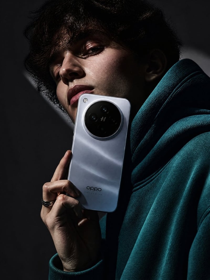 A stunning high-fashion advertisement photo of a young woman wearing a deep teal oversized hoodie with black and whit...
