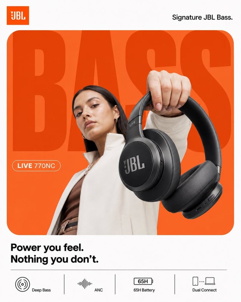 ACT AS: Apple × Nike hybrid product designer (graphic-first, not cinematic) PROJECT TITLE: “BASS, WITHOUT TRYING.” FO...