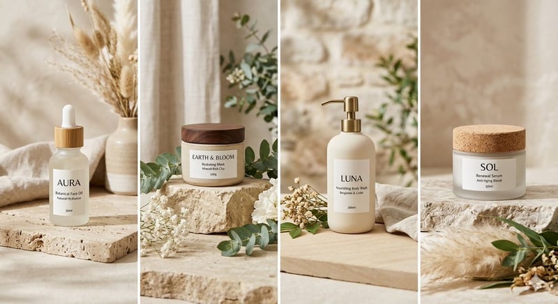 A professional prompt for generating realistic, elegant product photography in a natural setting. Each version featur...