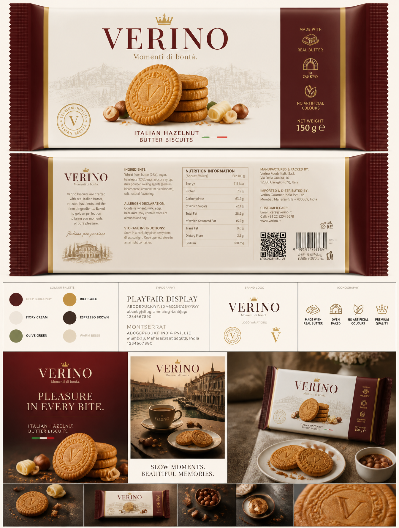 Luxury Italian Biscuit Packaging Mockup for VERINO