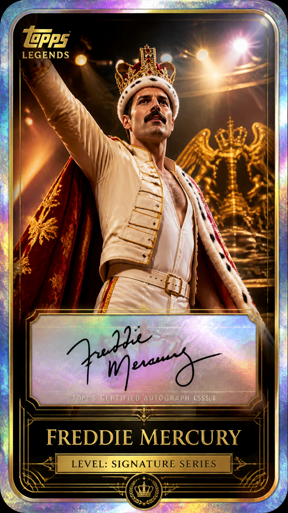 AI art: Freddie Mercury Создайте премиальную карточку Topps Legen... | GPT Image | @user_3a66c469