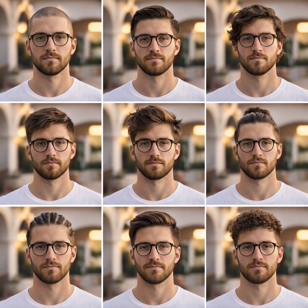 Description: A Clean, Aesthetic 3x3 Collage Portrait Showcasing Different Mens sample 1