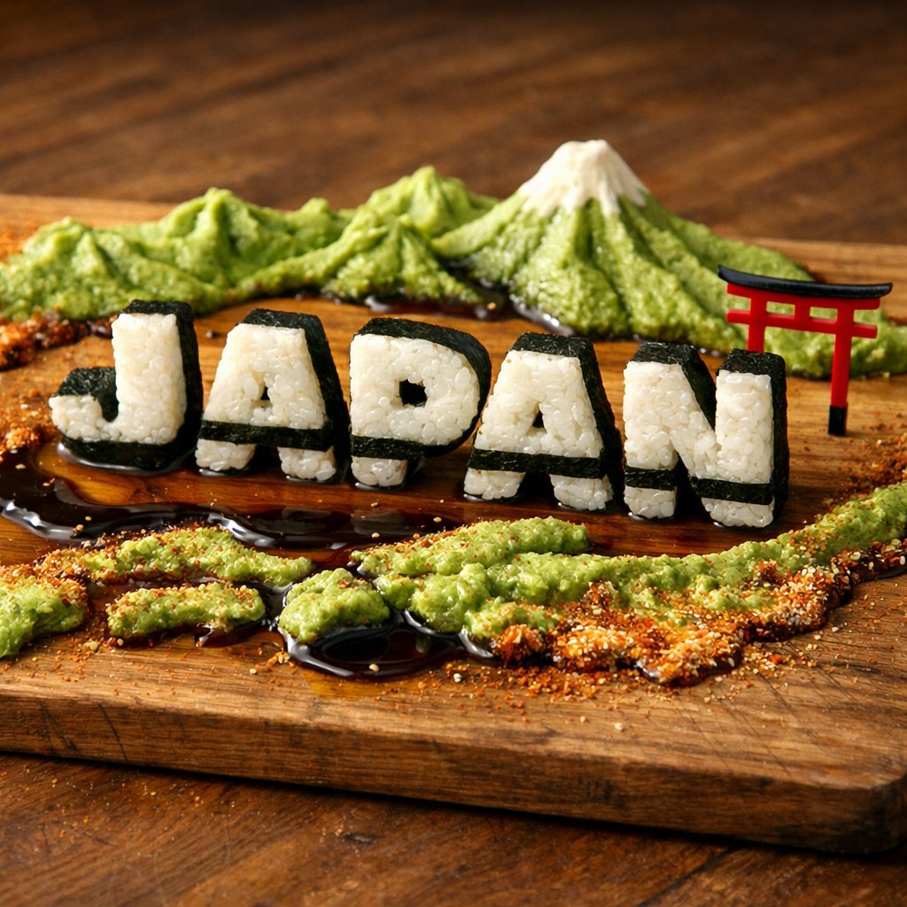 Charcuterie-style Board Presents Japan AS AN Edible Sculpture: • Letters sample 2