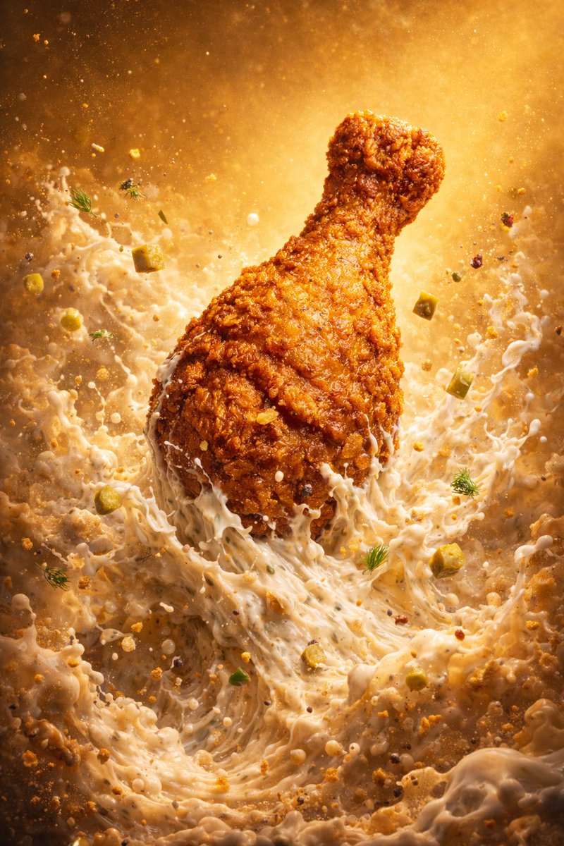 Epic 8K Cinematic Fantasy Food Scene: A Colossal Crispy Fried sample 4