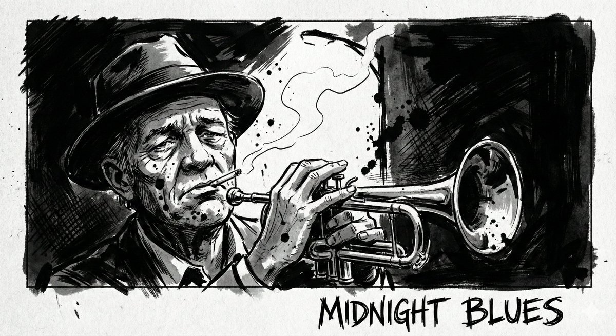 High-contrast Ink Noir Portrait OF Subject, Illustrated Entirely With Expressive sample 4