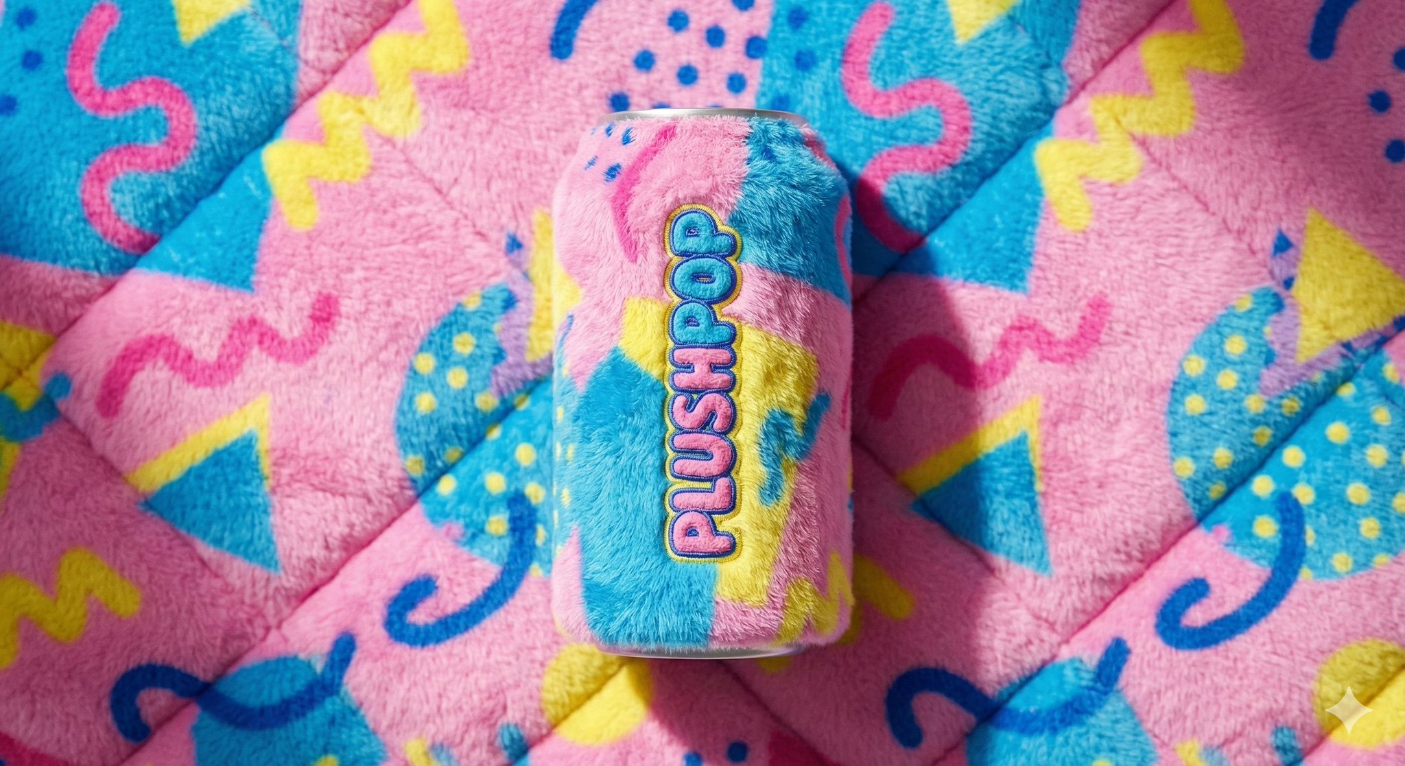 Beverage Can Branded Subject, Entirely Made From Vibrant, Fluffy Plush sample 4