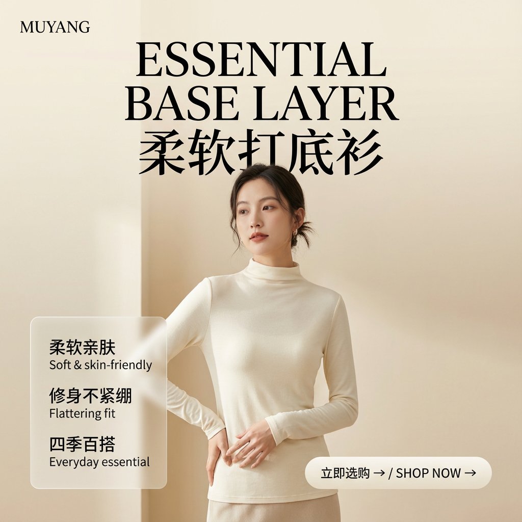 9：16竖版高端极简时尚产品海报。柔和摄影棚自然日光，温暖米白渐变背景（ sample 1