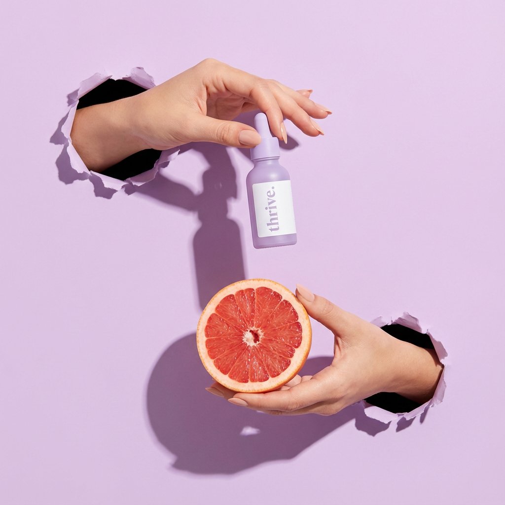 Premium Minimalist Skincare Product Photography. A Translucent Pink Liquid Cleanser sample 2