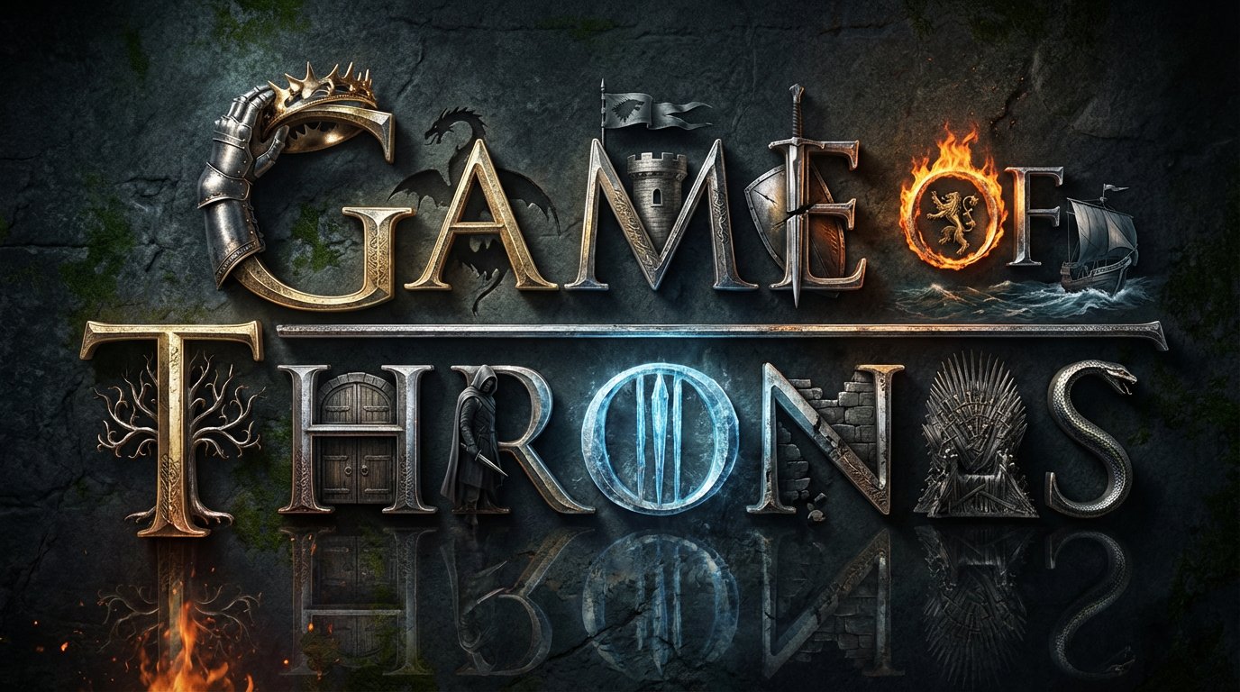 High-quality 3D Metallic Typography Composition OF The Title Subject, Set sample 4