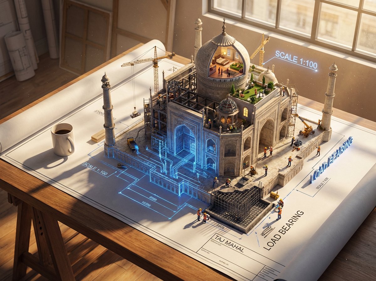Epic 3D Scene: A Massive Architectural Blueprint OF Subject Pinned sample 2