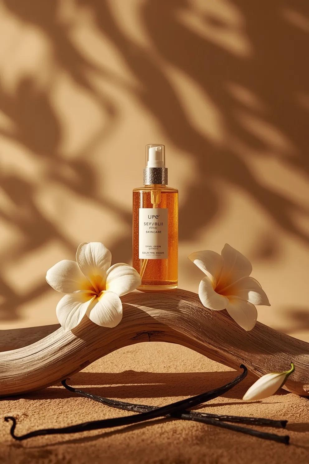 - Ultra-cinematic Luxury Skincare Product Photography OF A Translucent Amber sample 3