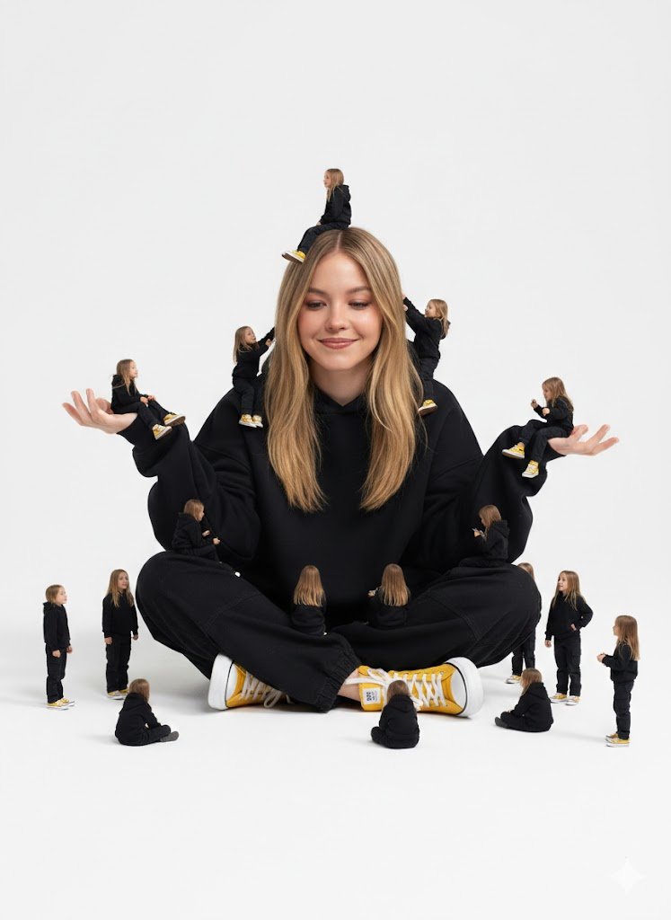 Creative Surreal Image OF A Woman Sitting ON The Ground, sample 2