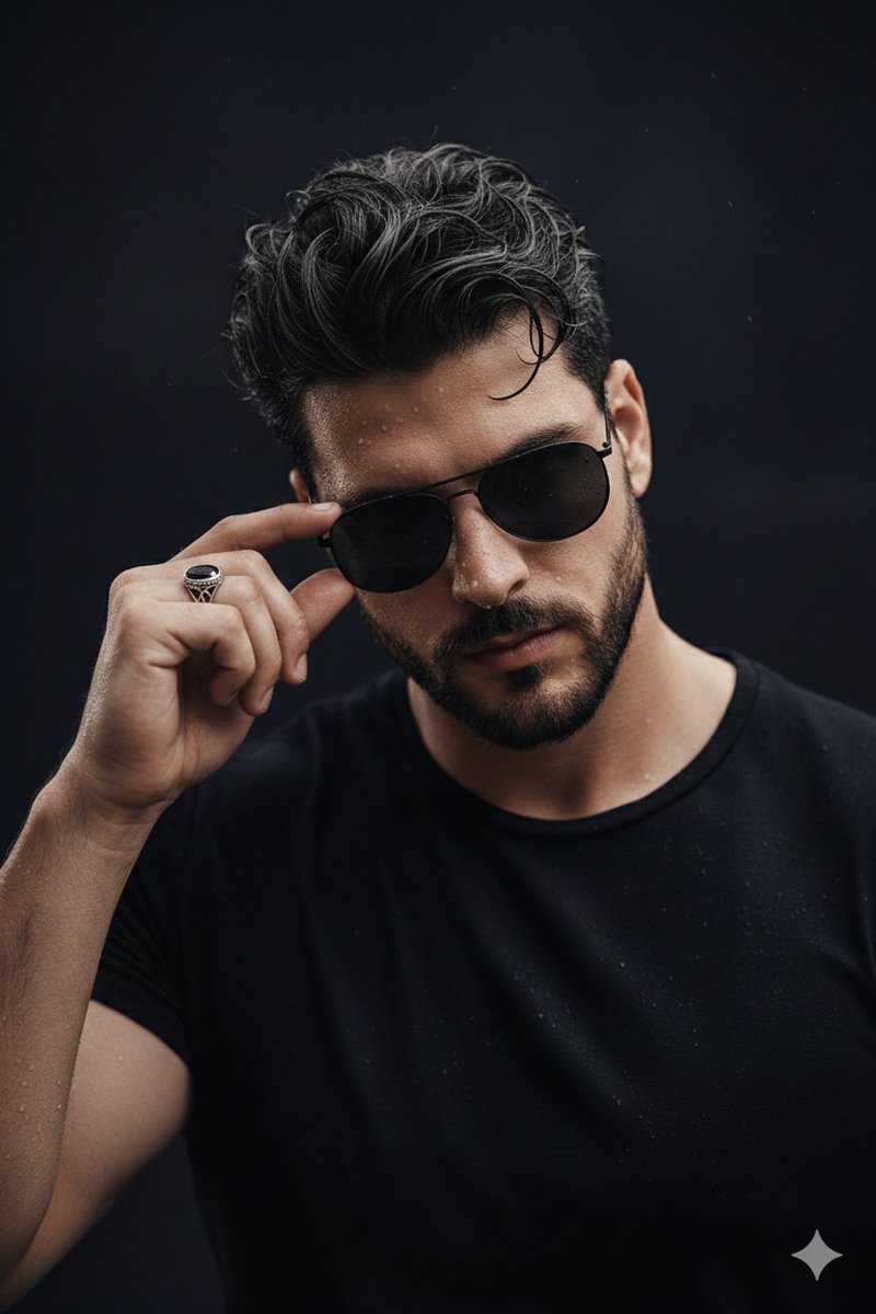 Ultra-realistic Cinematic Close-up Portrait OF A Young Man With Wet sample 1