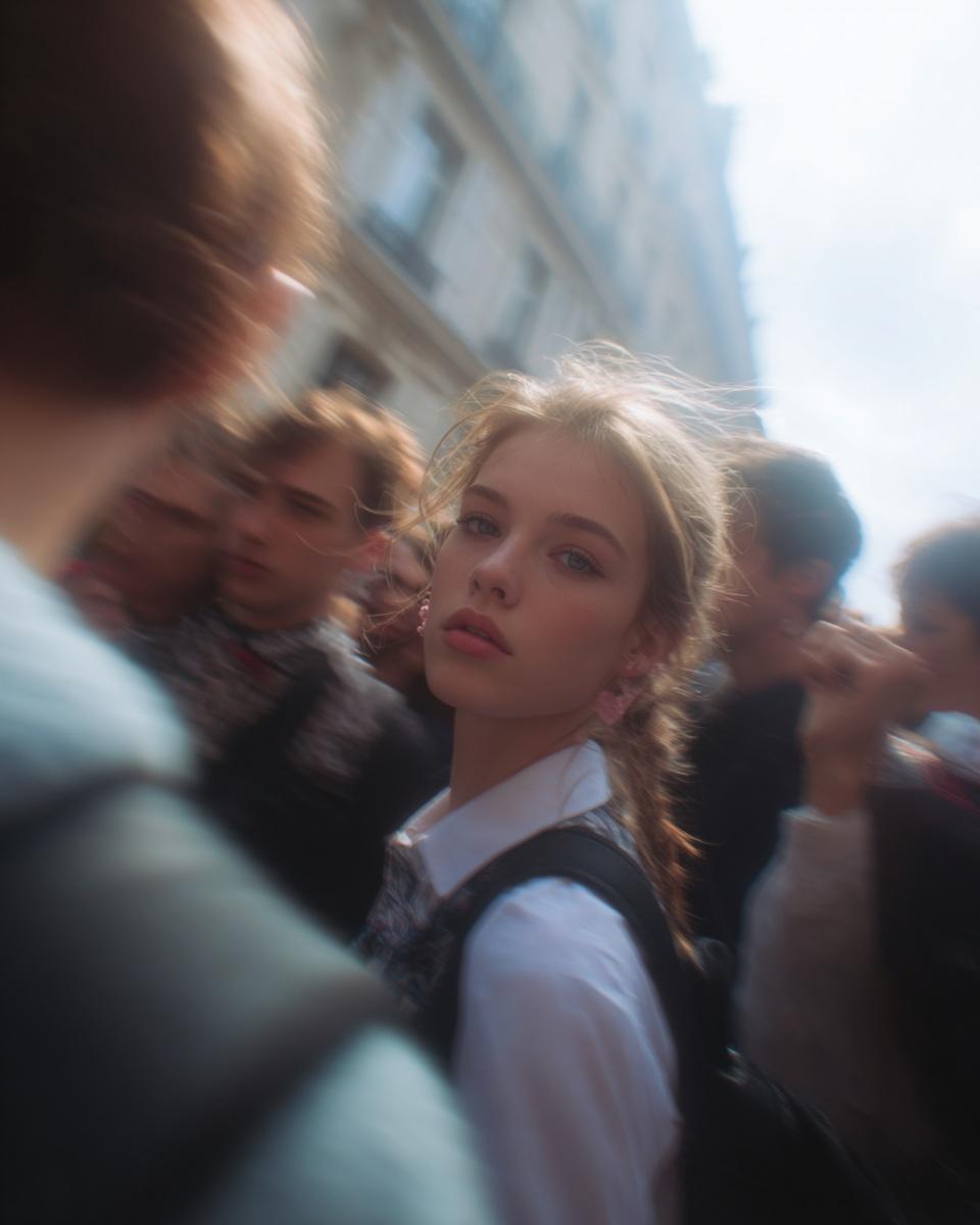 Paparazzi-style Extreme Close-up Photo OF A Woman With Striking Facial sample 2