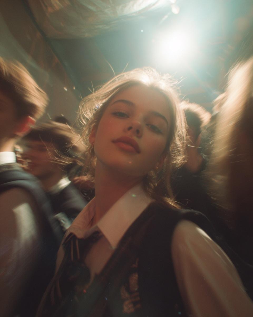 Paparazzi-style Extreme Close-up Photo OF A Woman With Striking Facial sample 4