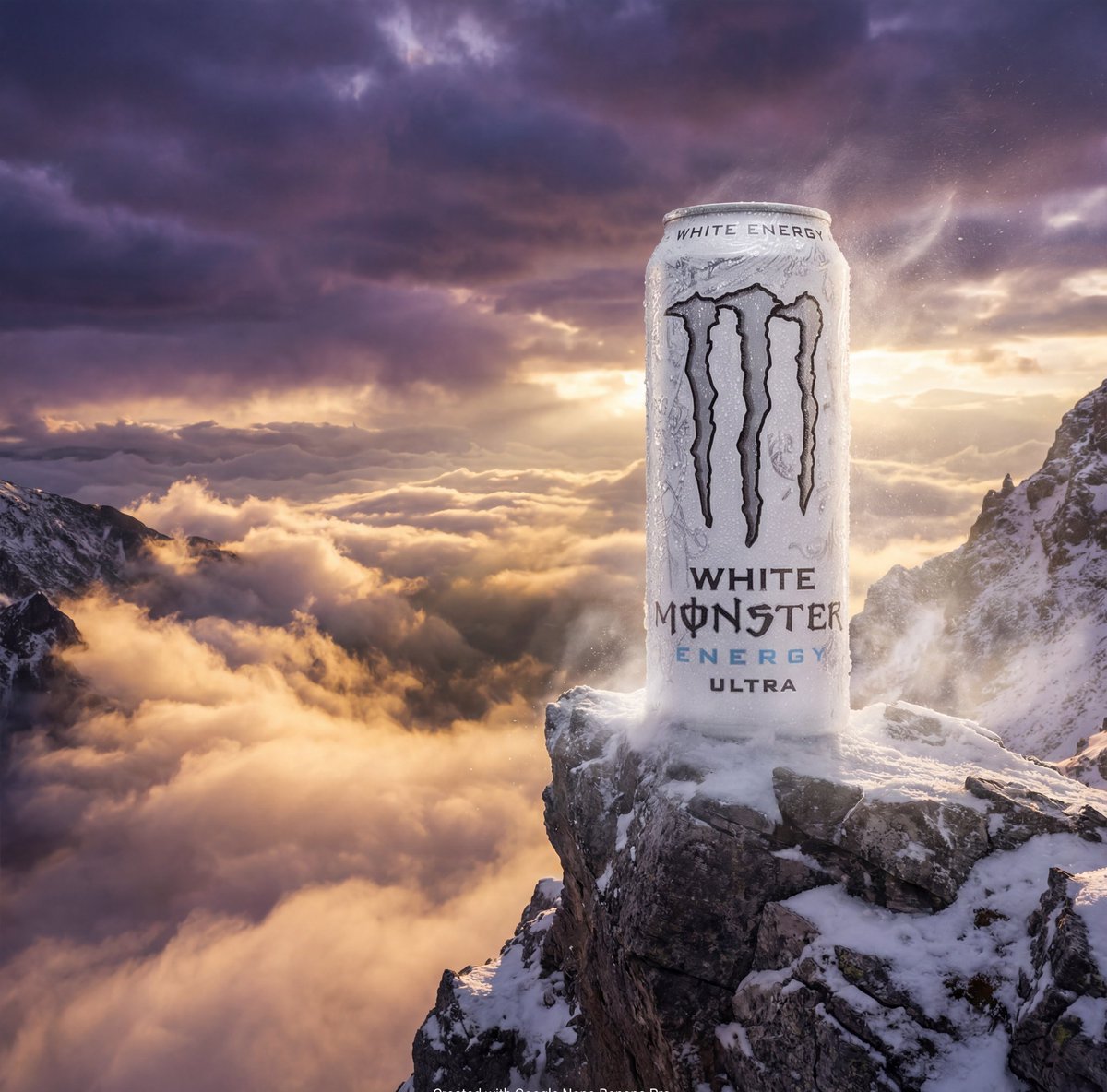 Product AD Style AI Image ON A Mountain Peak Above sample 1