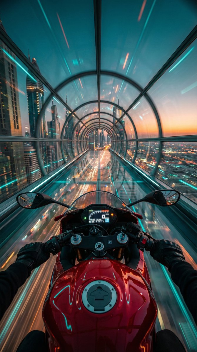 Red Futuristic Sport Motorcycle (pov Perspective), sample 1