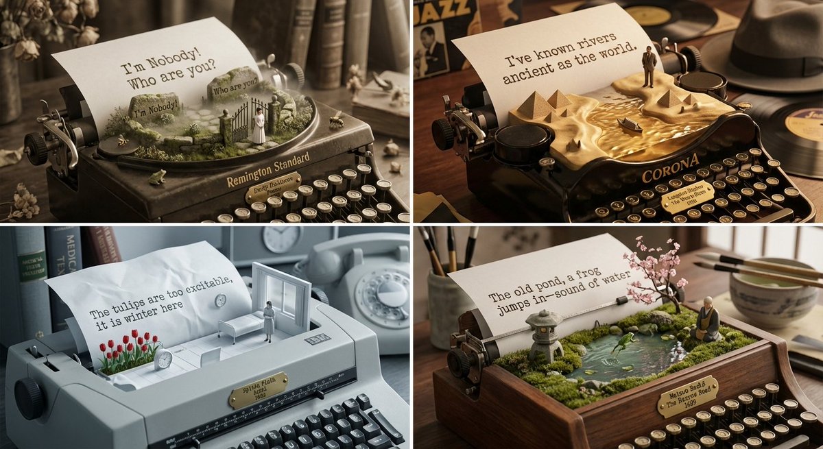Role: Literary Curator & Typewriter Sculptor sample 1