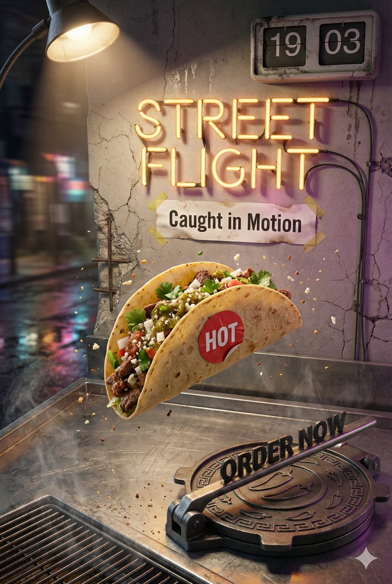 2:3 Hyper-realistic, High-resolution Poster Featuring The Attached Taco Image. Adjust sample 2