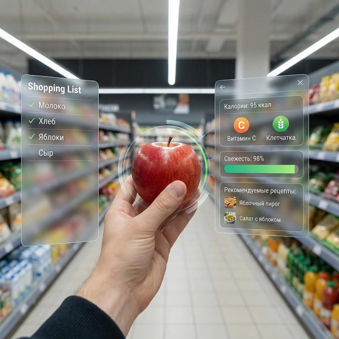 First-person Perspective Inside A Brightly Lit Supermarket Aisle. Realistic Human sample 2