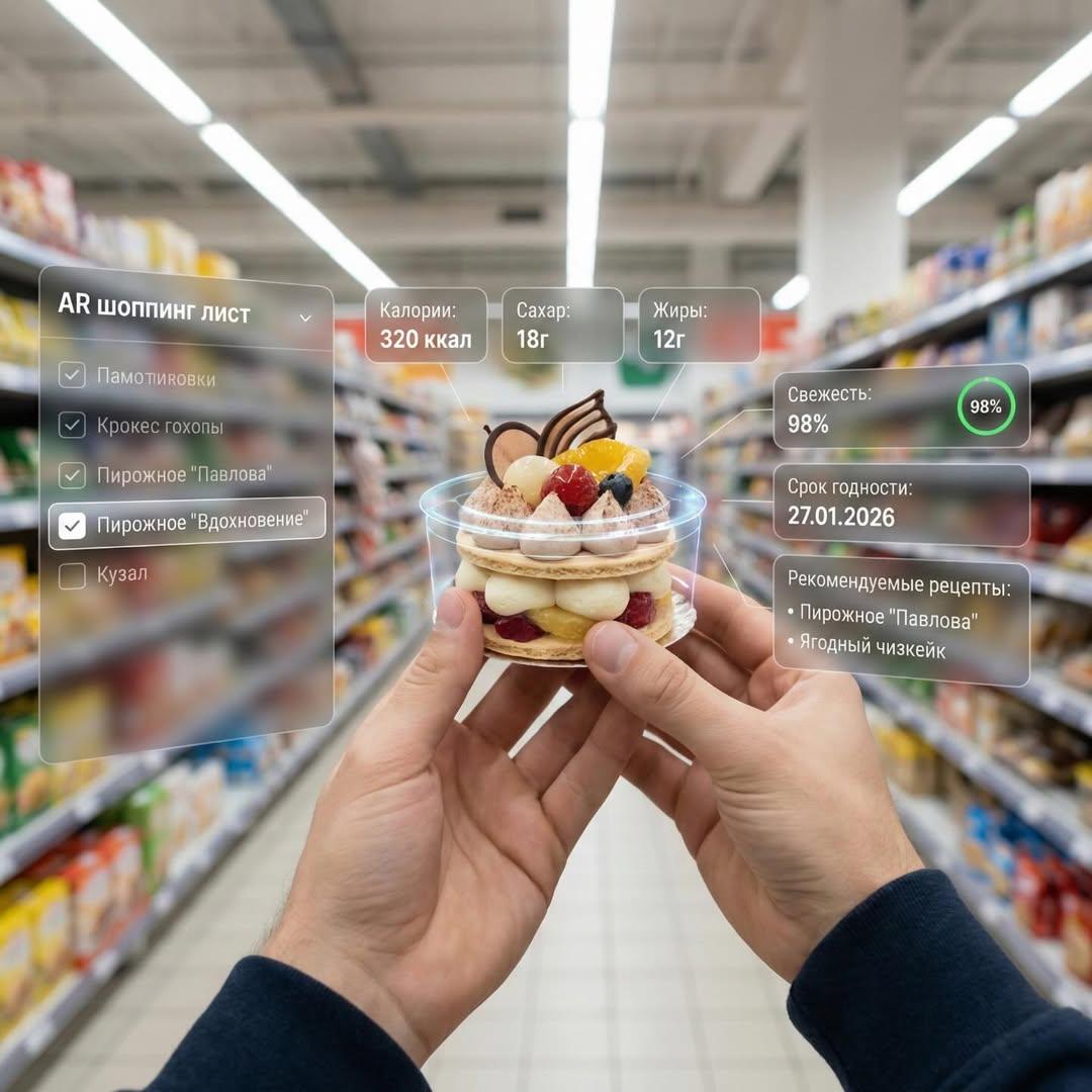 First-person Perspective Inside A Brightly Lit Supermarket Aisle. Realistic Human sample 4